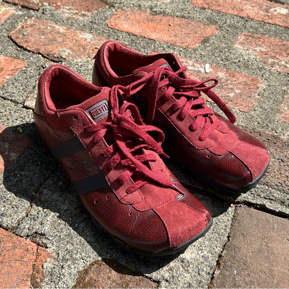 Diesel Men's Burgundy Suede & Leather Lace-Up Sneakers